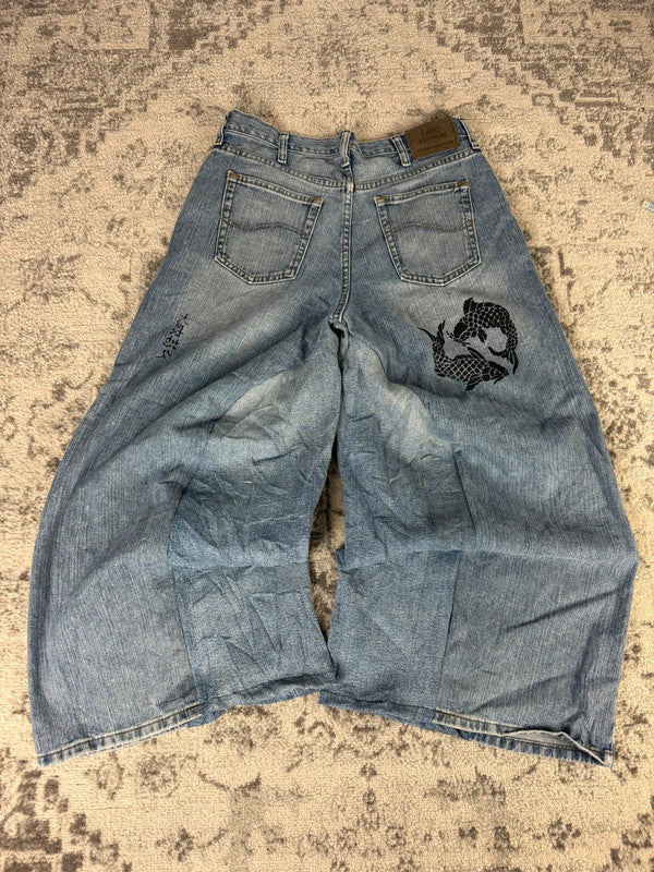Pantalon baggy jean large skater Japanese balloon streetwear JNCO y2k vintage hip-hop S n•91