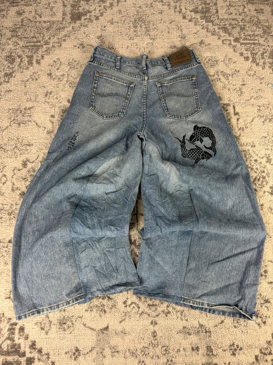 Pantalon baggy jean large skater Japanese balloon streetwear JNCO y2k vintage hip-hop S n•91