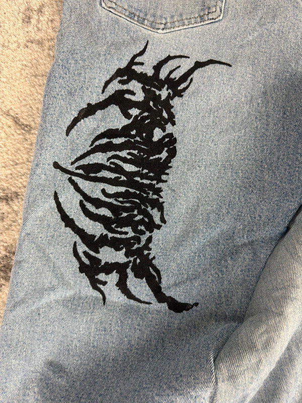 Pantalon baggy jean large skater Japanese balloon streetwear JNCO y2k vintage hip-hop 34US n•92