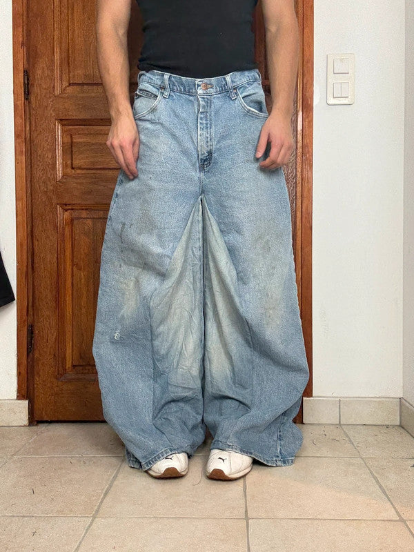 Pantalon baggy jean large skater Japanese balloon streetwear JNCO y2k vintage hip-hop 34US n•92