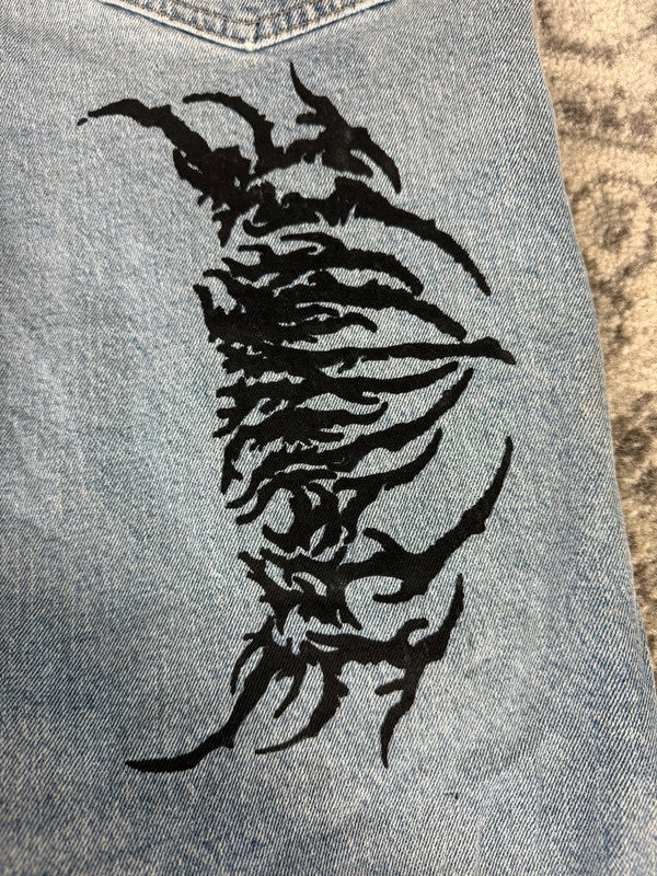 Pantalon baggy jean large skater Japanese balloon streetwear JNCO y2k vintage hip-hop 34US n•92