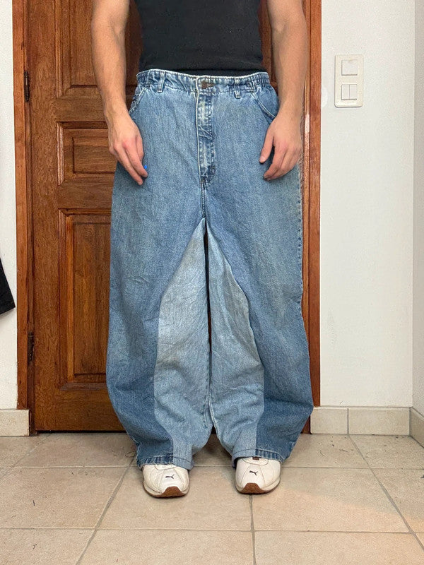 Pantalon baggy jean large skater Japanese balloon streetwear JNCO y2k vintage hip-hop L n•94