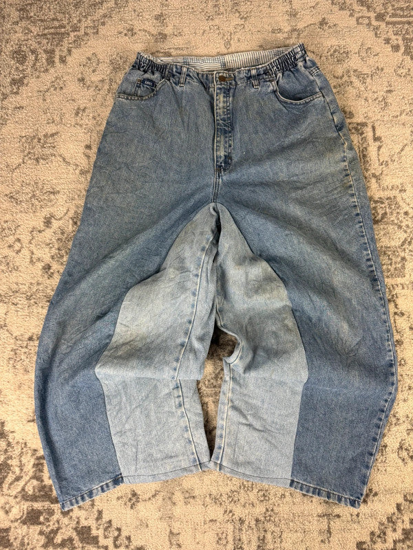 Pantalon baggy jean large skater Japanese balloon streetwear JNCO y2k vintage hip-hop L n•94