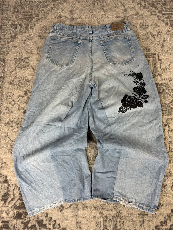 Pantalon baggy jean large skater Japanese balloon streetwear JNCO y2k vintage hip-hop 36US n•95