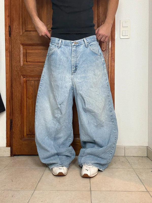 Pantalon baggy jean large skater Japanese balloon streetwear JNCO y2k vintage hip-hop 36US n•95