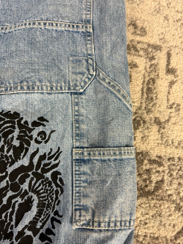 Pantalon baggy jean large skater Japanese balloon streetwear JNCO y2k vintage hip-hop 38US n•96