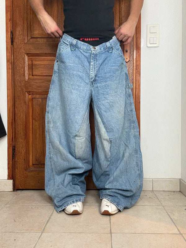 Pantalon baggy jean large skater Japanese balloon streetwear JNCO y2k vintage hip-hop 38US n•96
