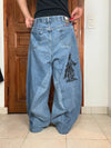 Pantalon baggy jean large skater Japanese balloon streetwear JNCO y2k vintage hip-hop XL n•97