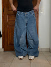 Pantalon baggy jean large skater Japanese balloon streetwear JNCO y2k vintage hip-hop XL n•97