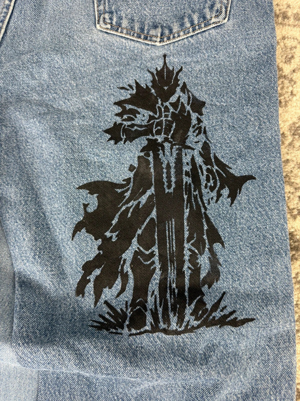 Pantalon baggy jean large skater Japanese balloon streetwear JNCO y2k vintage hip-hop XL n•97