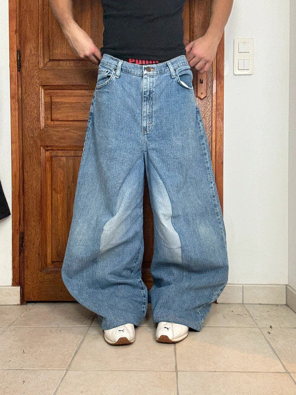 Pantalon baggy jean large skater Japanese balloon streetwear JNCO y2k vintage hip-hop 36US n•98