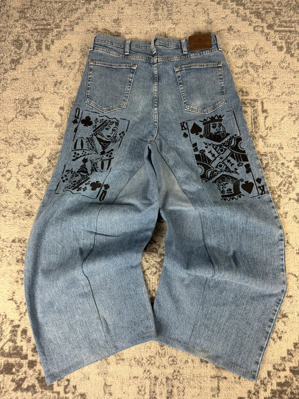 Pantalon baggy jean large skater Japanese balloon streetwear JNCO y2k vintage hip-hop 36US n•98