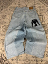 Pantalon baggy jean large skater Japanese balloon streetwear JNCO y2k vintage hip-hop 31US n•99