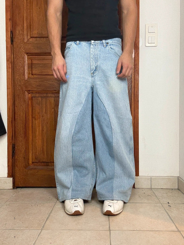 Pantalon baggy jean large skater Japanese balloon streetwear JNCO y2k vintage hip-hop 31US n•99