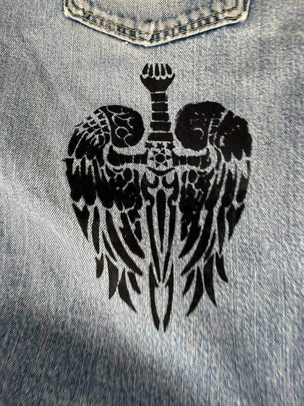 Pantalon baggy jean large skater Japanese balloon streetwear JNCO y2k vintage hip-hop XL n•100