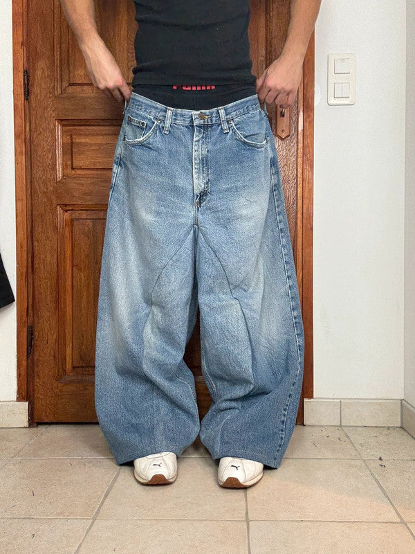 Pantalon baggy jean large skater Japanese balloon streetwear JNCO y2k vintage hip-hop XL n•100