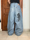 Pantalon baggy jean large skater Japanese balloon streetwear JNCO y2k vintage hip-hop 32US n•102