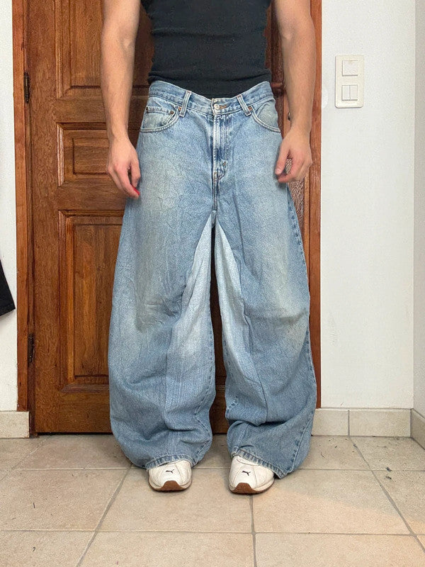 Pantalon baggy jean large skater Japanese balloon streetwear JNCO y2k vintage hip-hop 32US n•102
