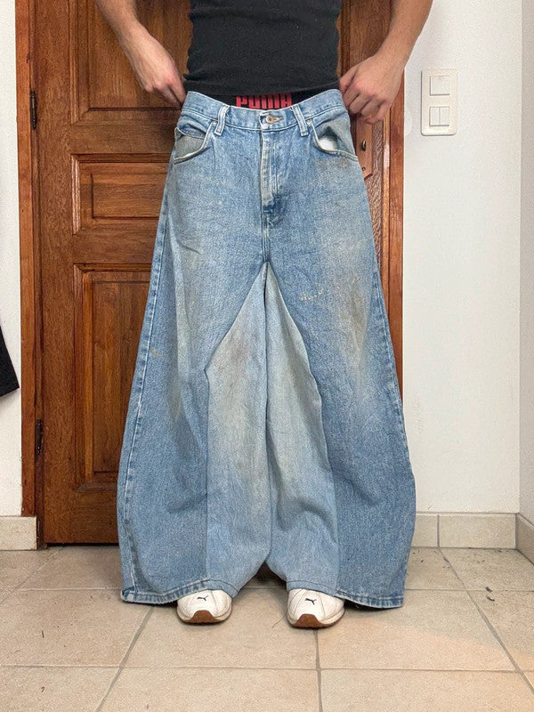 Pantalon baggy jean large skater Japanese balloon streetwear JNCO y2k vintage hip-hop 34US n•104