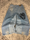 Pantalon baggy jean large skater Japanese balloon streetwear JNCO y2k vintage hip-hop 34US n•104