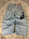 Pantalon baggy jean large skater Japanese balloon streetwear JNCO y2k vintage hip-hop 32US n•105