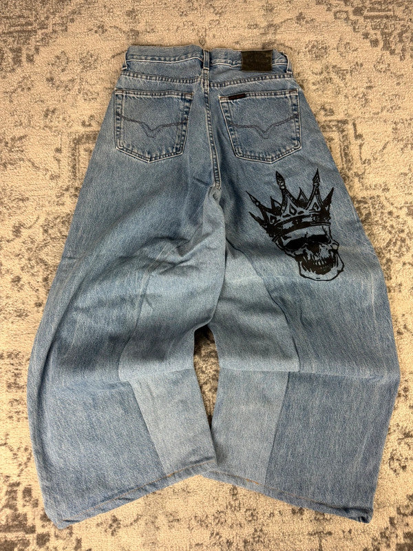 Pantalon baggy jean large skater Japanese balloon streetwear JNCO y2k vintage hip-hop S n•106