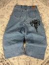 Pantalon baggy jean large skater Japanese balloon streetwear JNCO y2k vintage hip-hop 34US n•107