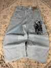 Pantalon baggy jean large skater Japanese balloon streetwear JNCO y2k vintage hip-hop 34US n•108