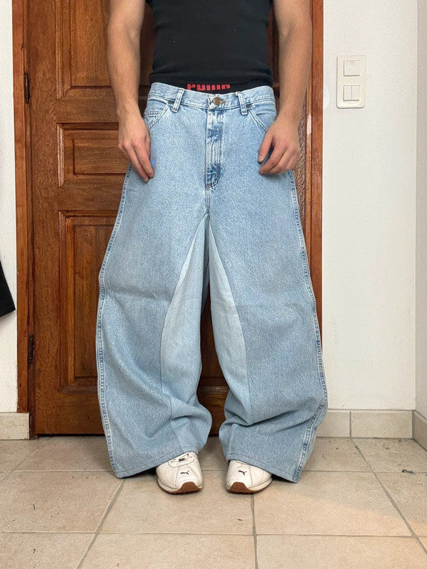 Pantalon baggy jean large skater Japanese balloon streetwear JNCO y2k vintage hip-hop 34US n•108