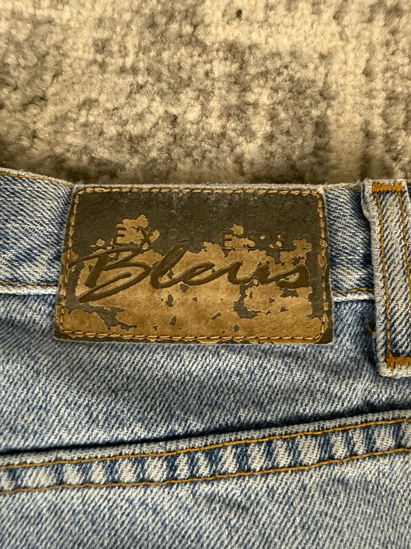 Pantalon baggy jean large skater Japanese balloon streetwear JNCO y2k vintage hip-hop M n•109