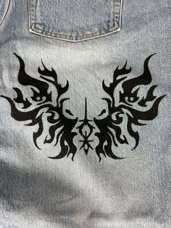 Pantalon baggy jean large skater Japanese balloon streetwear JNCO y2k vintage hip-hop M n•109