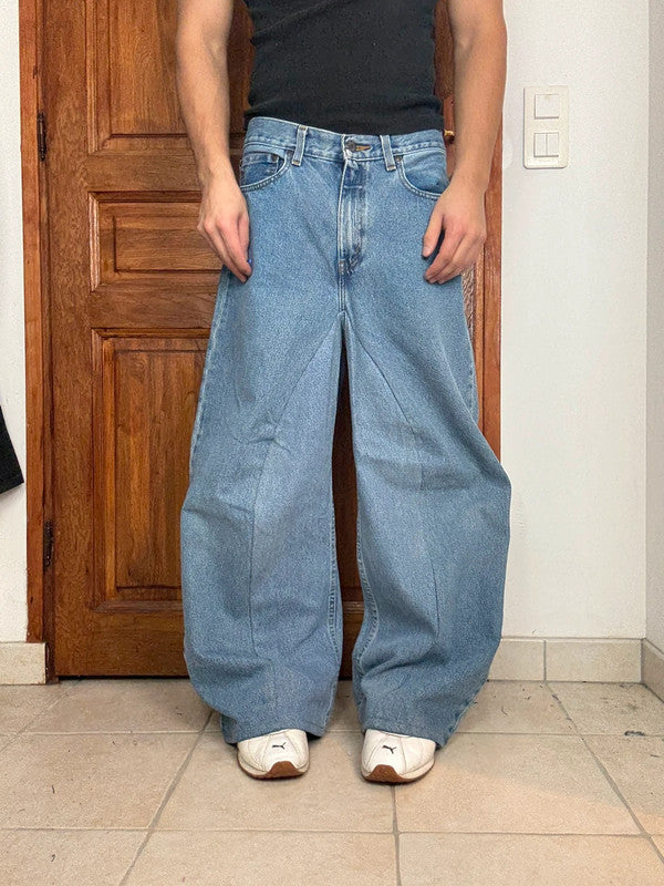Pantalon baggy jean large skater Japanese balloon streetwear JNCO y2k vintage hip-hop M n•110