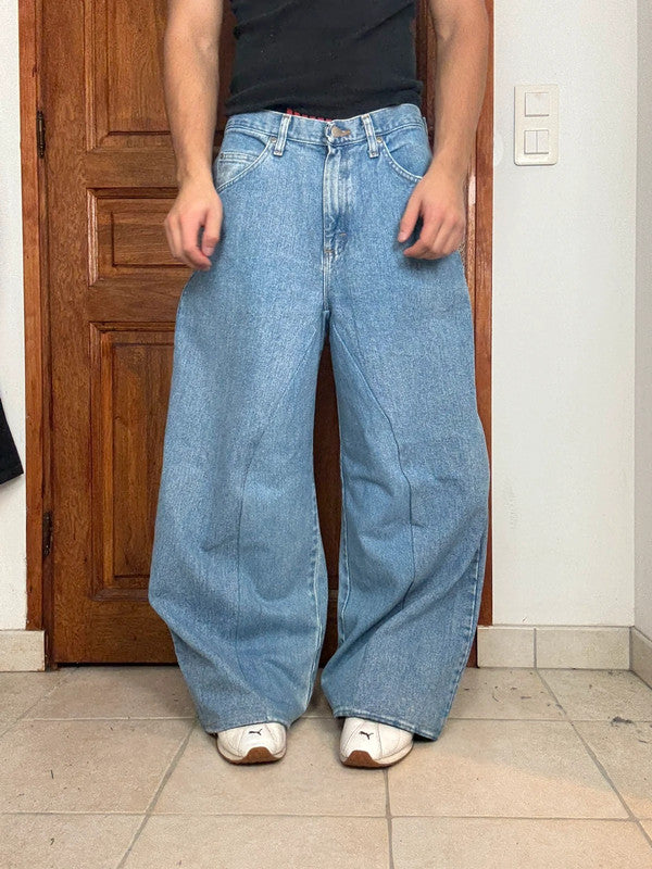 Pantalon baggy jean large skater Japanese balloon streetwear JNCO y2k vintage hip-hop 33US n•111