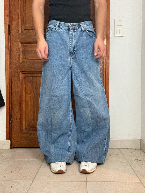 Pantalon baggy jean large skater Japanese balloon streetwear JNCO y2k vintage hip-hop 34US n•113