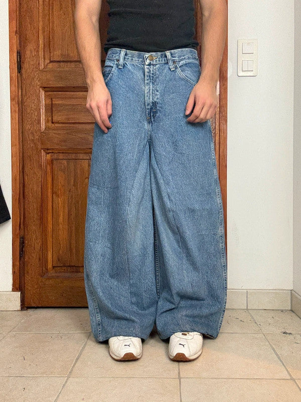 Pantalon baggy jean large skater Japanese balloon streetwear JNCO y2k vintage hip-hop 30US n•114