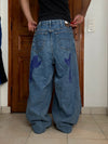 Pantalon baggy jean large skater Japanese balloon streetwear JNCO y2k vintage hip-hop 36US n•123