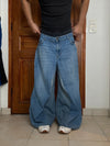Pantalon baggy jean large skater Japanese balloon streetwear JNCO y2k vintage hip-hop L n•105