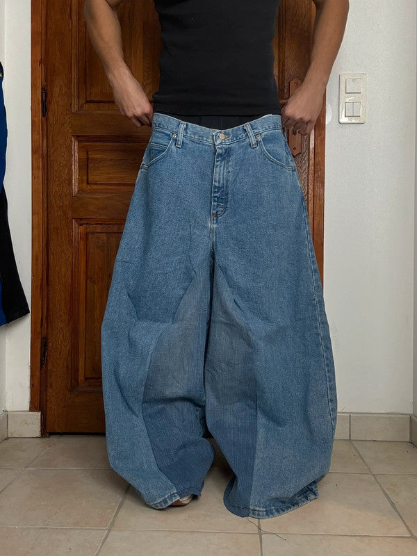 Pantalon baggy jean large skater Japanese balloon streetwear JNCO y2k vintage hip-hop 36US n•126