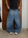 Pantalon baggy jean large skater Japanese balloon streetwear JNCO y2k vintage hip-hop 38US n•127