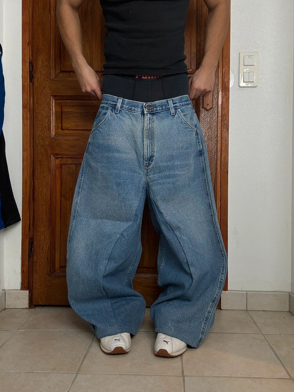 Pantalon baggy jean large skater Japanese balloon streetwear JNCO y2k vintage hip-hop 38US n•127