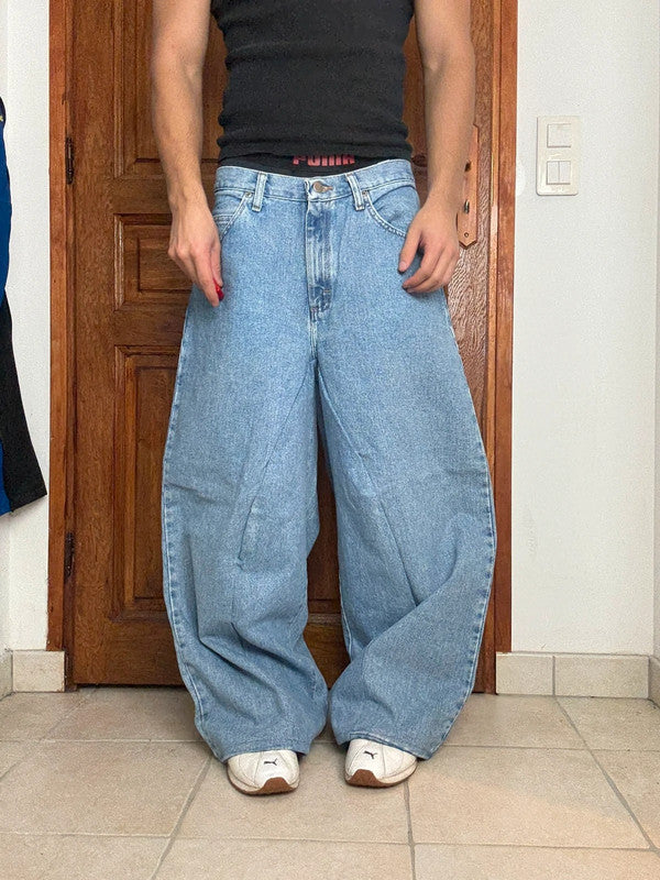 Pantalon baggy jean large skater Japanese balloon streetwear JNCO y2k vintage hip-hop 34US n•129