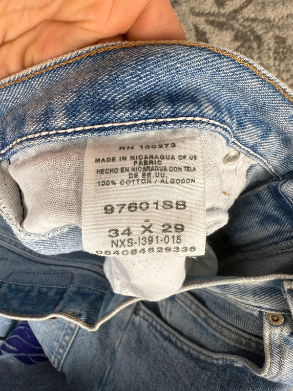Pantalon baggy jean large skater Japanese balloon streetwear JNCO y2k vintage hip-hop 34US n•129