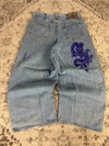 Pantalon baggy jean large skater Japanese balloon streetwear JNCO y2k vintage hip-hop 34US n•129