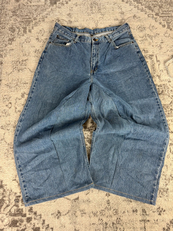 Pantalon baggy jean large skater Japanese balloon streetwear JNCO y2k vintage hip-hop 36US n•130