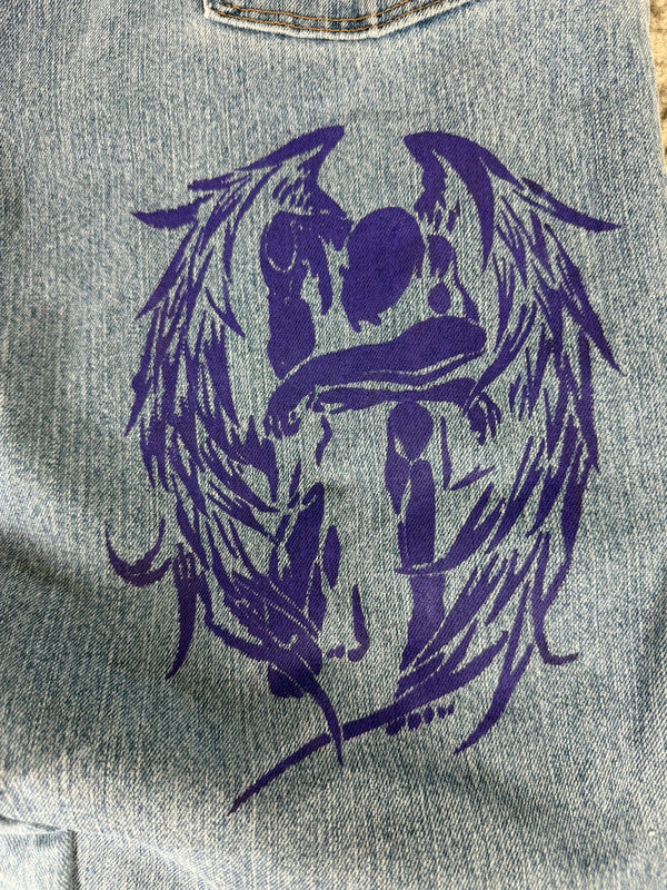 Pantalon baggy jean large skater Japanese balloon streetwear JNCO y2k vintage hip-hop 36US n•131