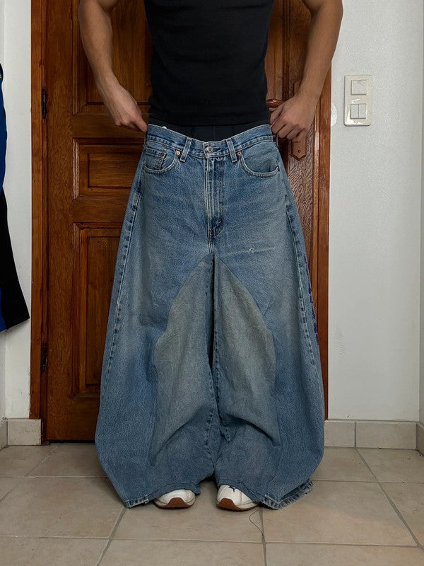 Pantalon baggy jean large skater Japanese balloon streetwear JNCO y2k vintage hip-hop 36US n•132