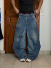 Pantalon baggy jean large skater Japanese balloon streetwear JNCO y2k vintage hip-hop XL n•133