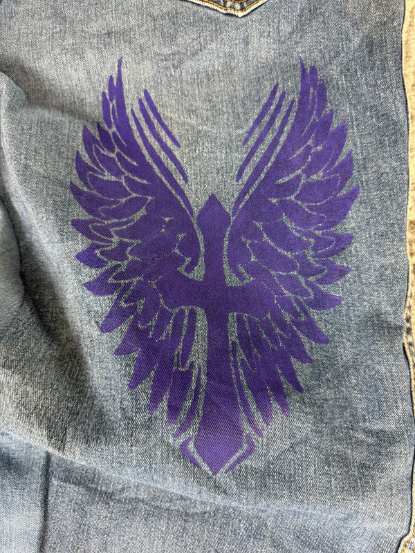 Pantalon baggy jean large skater Japanese balloon streetwear JNCO y2k vintage hip-hop XL n•133