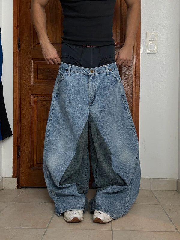 Pantalon baggy jean large skater Japanese balloon streetwear JNCO y2k vintage hip-hop 36US n•135