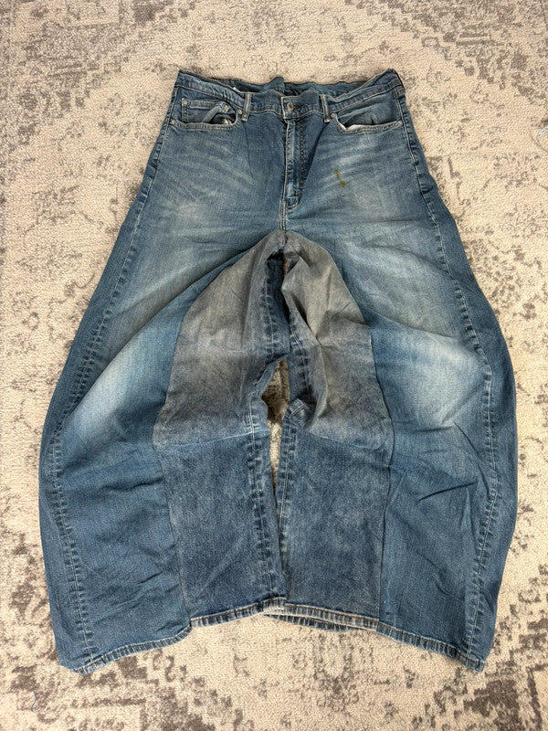 Pantalon baggy jean large skater Japanese balloon streetwear JNCO y2k vintage hip-hop 40US n•138